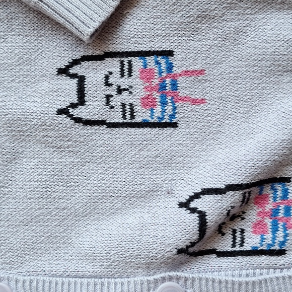 Tea Collection 100% Cotton Purple Cat Sweater Size Small - Picture 3 of 6